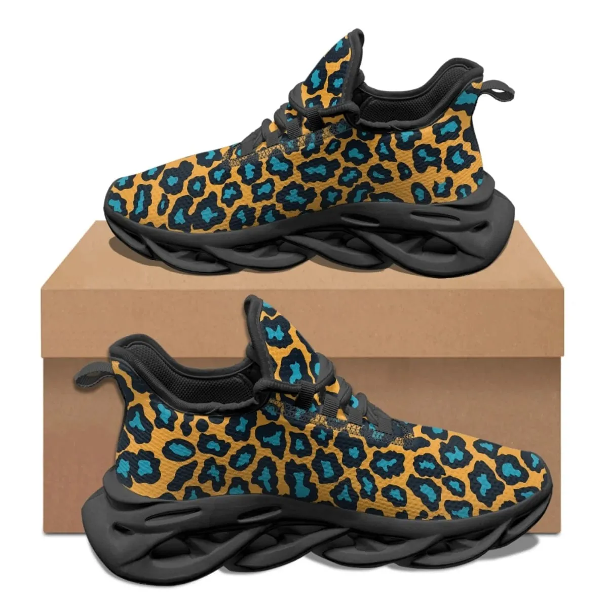 Trendy Leopard Print Men's Running Shoes Fashion Sneakers for Mens Slip-On Non Slip Men’s Blade Sneakers