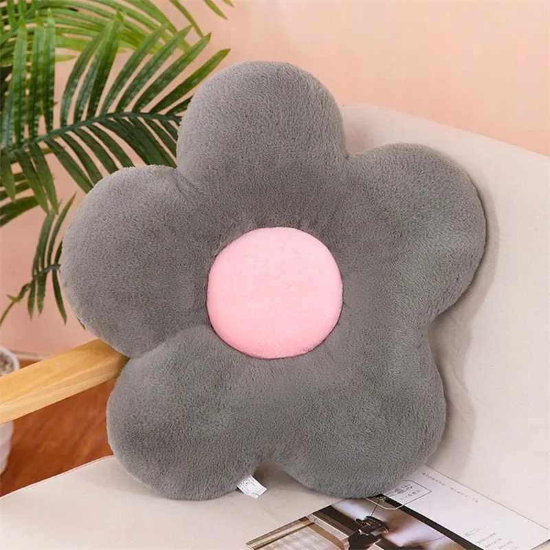 Practical 35cm Kawaii Colorful Flower Plush Pillow Cushion Soft Sunflower Plant Mat Stuffed Sofa Bed Sleeping Back Decor Gifts — image 15
