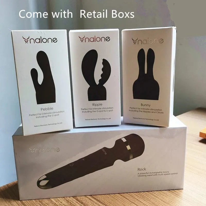 Nalone Powerful Vibrator Optional 3 Nozzles USB Recharge Magic Wand AV Vibrator Massager Vibration Dildo Adult 18+ Women Sex Toy