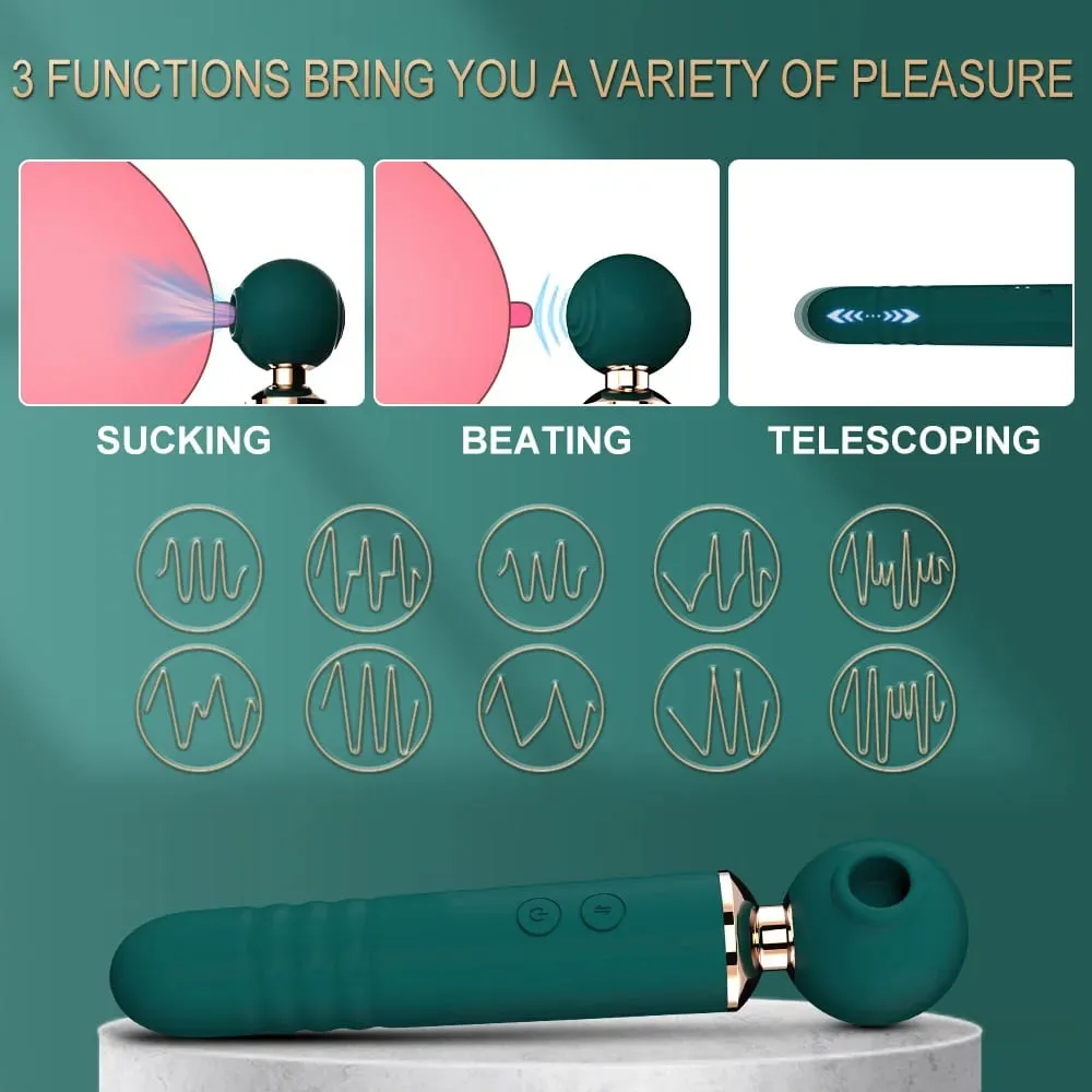 3 in 1 Clitoral Vacuum Sucking Vibrator For Women 10 Modes Telescopic Dildo Flapping Vibrator Adults Goods Sex Toys Female
