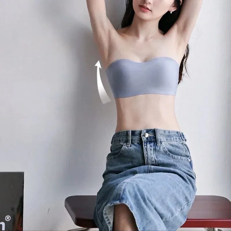 Seamless One-piece Tube Tops Women Removable Pads Intimates Basic Black/White/Skin Womens Strapless Bra Bandeau Sexy Lingerie