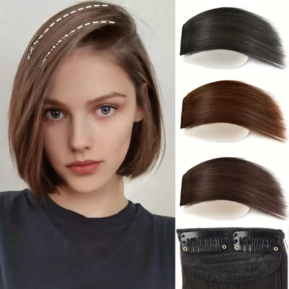 2pc Natural Invisible Fluffy Hair Pads for Women Hair Extension Fluffy Hair Lining of Hair Top Cover Synthetic Seamless Hair Pad