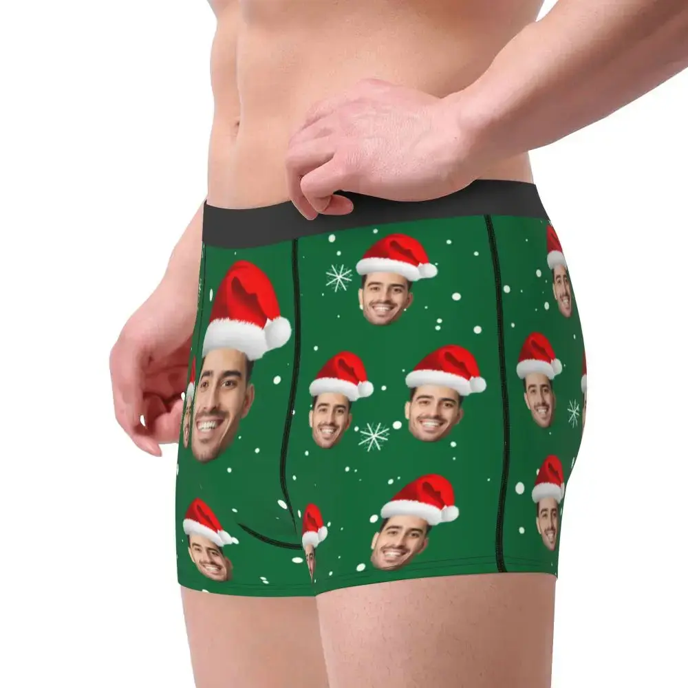Christmas Gift Custom Face Boxers Men Gift Personalized Photo Underwear Design Birthday Boxer Briefs for Boyfriend Husband — image 1