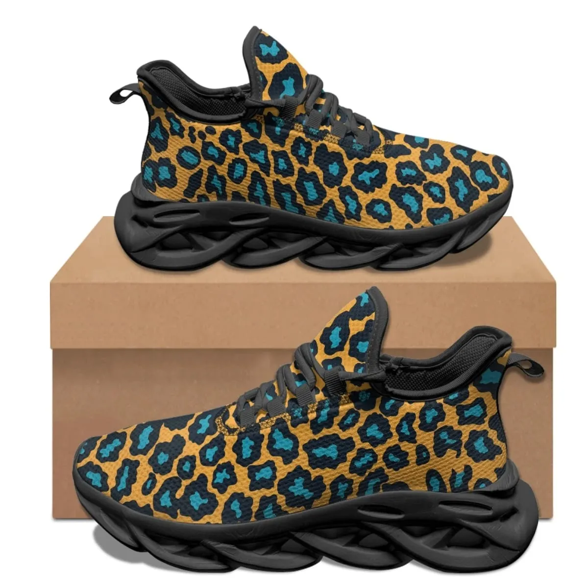 Trendy Leopard Print Men's Running Shoes Fashion Sneakers for Mens Slip-On Non Slip Men’s Blade Sneakers