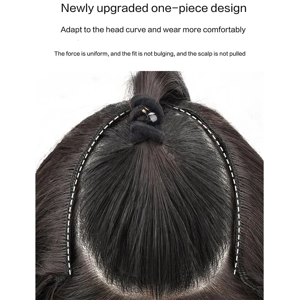 V-shaped One-Piece Synthetic 4 Clip In Hair Extensions Long Straight Hairstyle Hairpiece Colour 55CM Natural Fake Hair