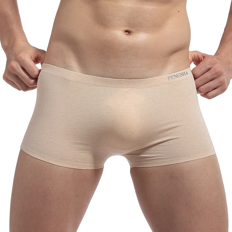 Men's Underwear Boxers Men Elasticity Breathable Trunk Boxer Comfortable Seamless Man Solid Underpants Shorts Panties