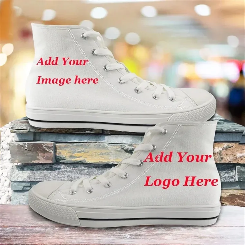 Custom Shoes Customized Plus Size 48 47 Logo Image Men High Low Top Canvas Shoes Sneakers Ladies Unisex Dropshipping — image 9