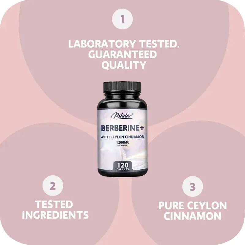 Berberine with Ceylon Cinnamon Capsules - Improve Digestion Supports Cellular Energy Metabolism Promotes Heart and Brain Health