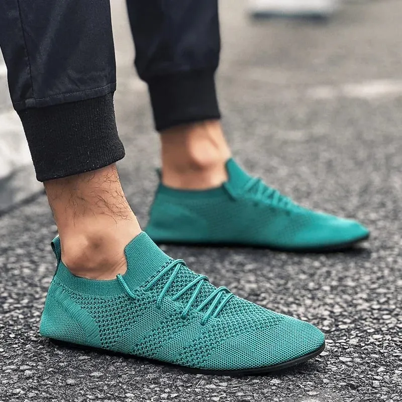 Sapatos casuais masculinos leves respiráveis ​​sapatos vulcanizados femininos ao ar livre mocassins macios malha calçados de condução rendas até 36-47