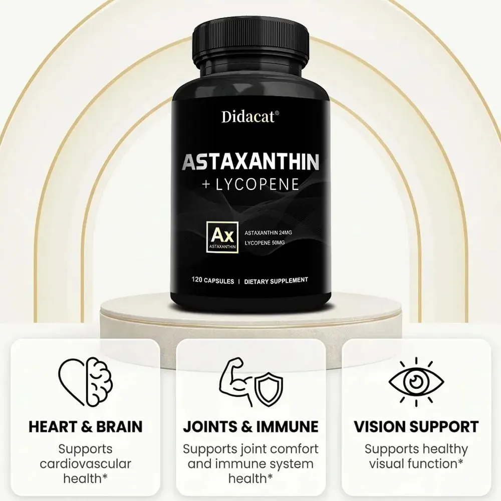 Astaxanthin-Ergänzungsmittel für Männer und Frauen | Aus der Mikroalge Haematococcus Pluvialis zur Unterstützung der Augen- und Hautgesundheit