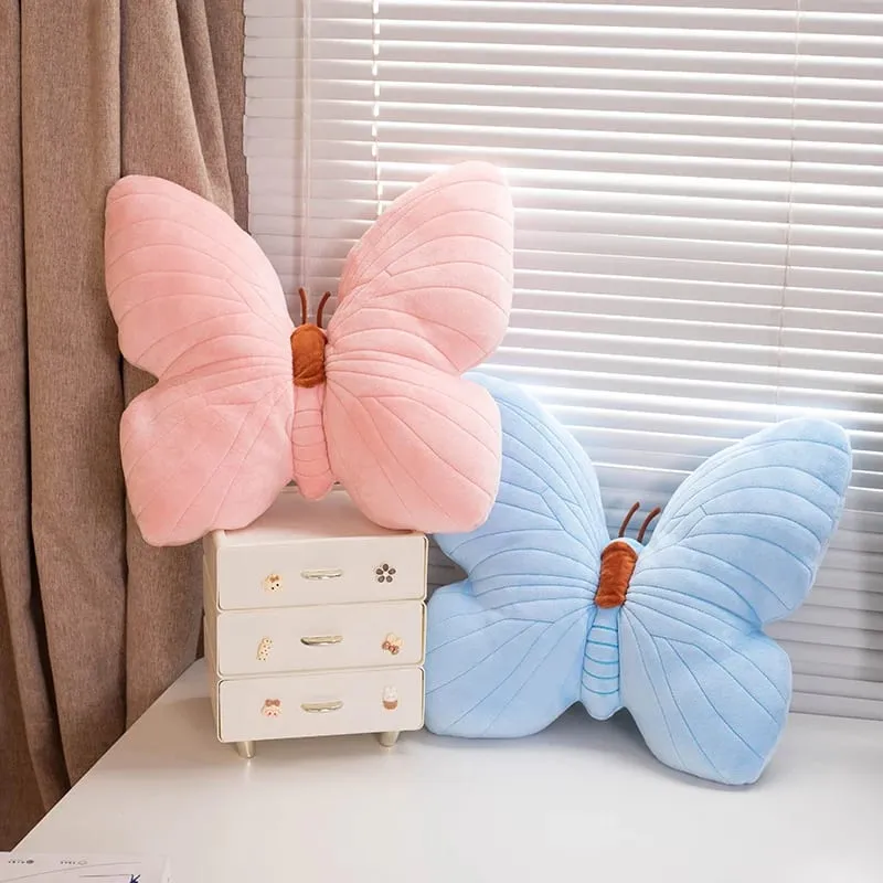 INS Butterfly Pillow Pink Blue Butterfly Plush Toy Stuffed Soft Sofa Home Decoration Throw Pillow Cushion
