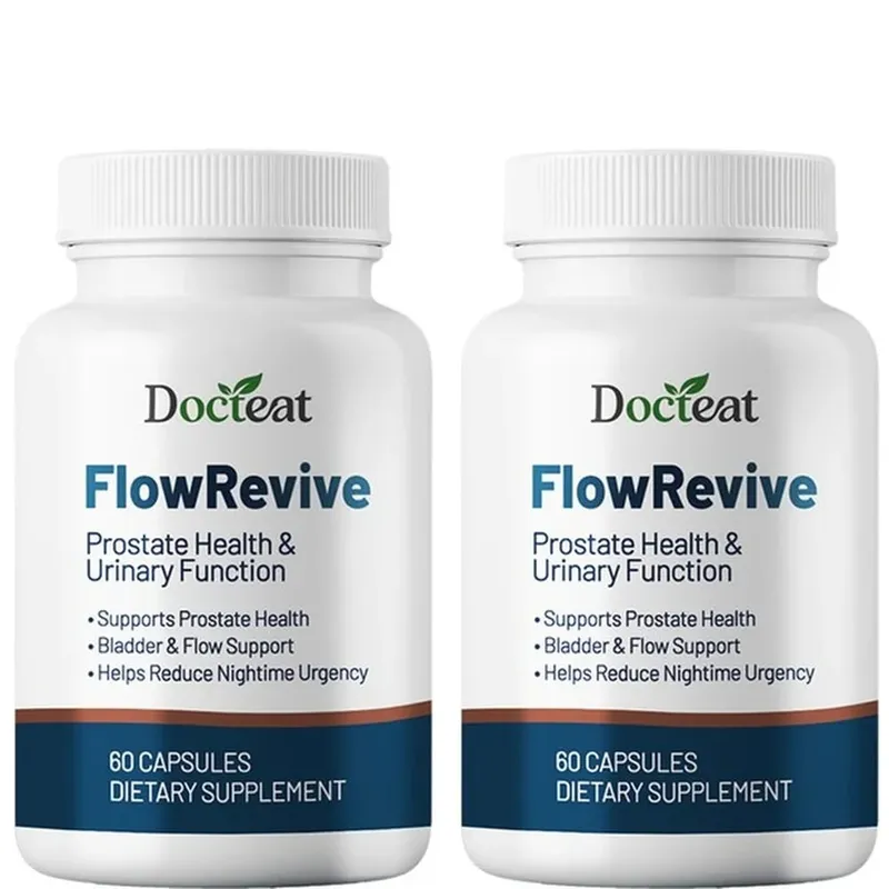Docteat FlowRevive Prostate & Urinary Support Capsules with Saw Palmetto Pumpkin Seed and Pygeum Bark Extract - 60 Κάψουλες