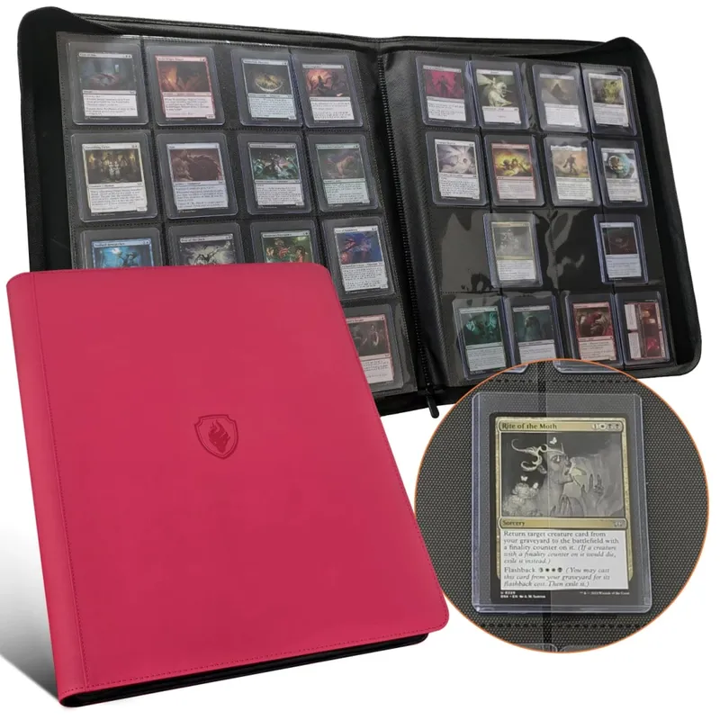 16 Pocket Toploader Binder Holds 640 Top Loaders - Premium Top Loader Binder Sleeves for 3' X 4' Rigid Card