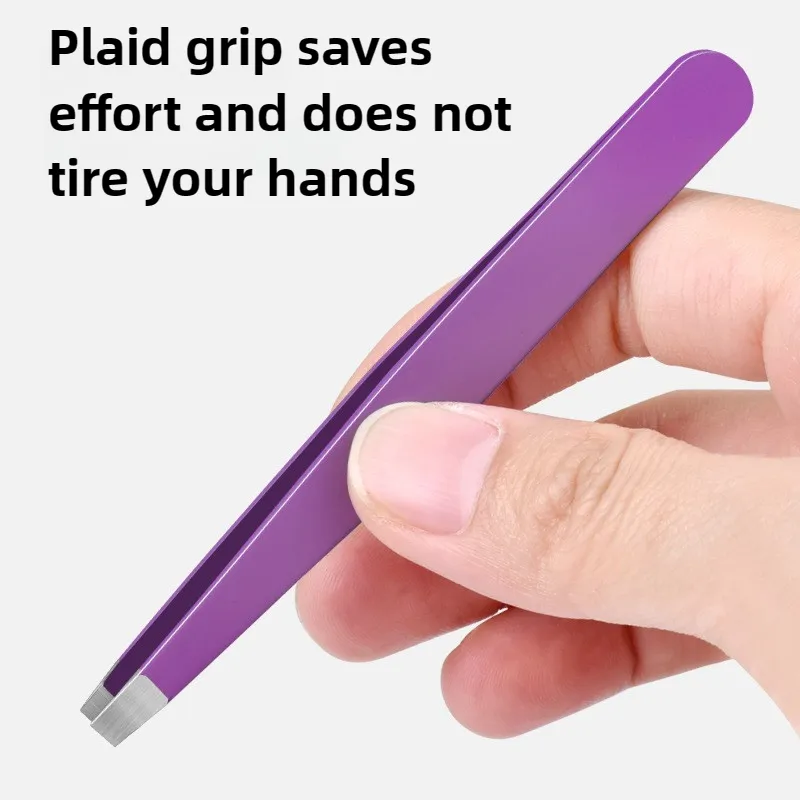 Stainless Steel Eyelash Tweezers 4 Pcs Can Precisely Facial Hair and Debris Makeup Tools Comes with a Folding Bag