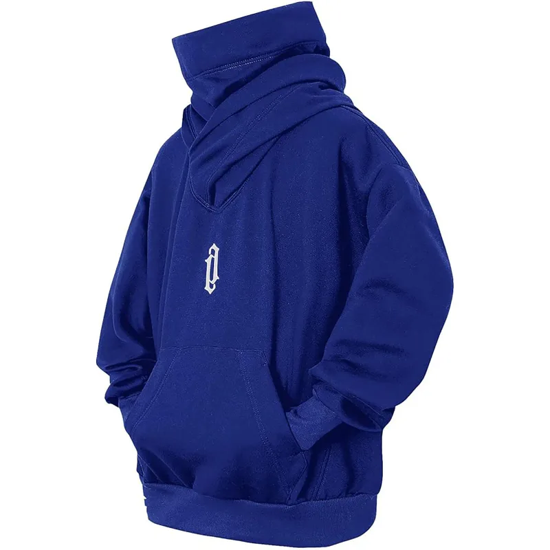 Thêu Cao Cổ Áo Quá Khổ Y2K Nam Nữ Hoody Nhật Bản Ninja Áo Khoác Mùa Thu Hip Hop Trang Bỏ Túi Dạo Phố
