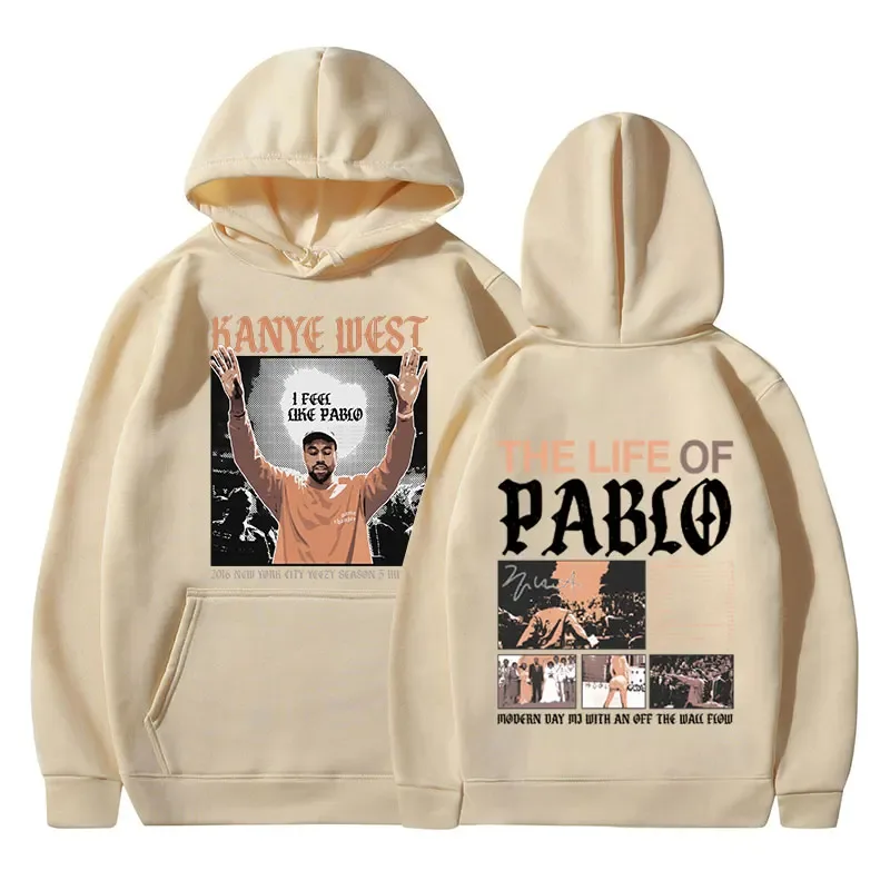 Rappeur Kanye West sweat à capuche imprimé graphique la vie de PABLO sweat à capuche hommes femmes Hip Hop mode Vintage surdimensionné sweats à capuche