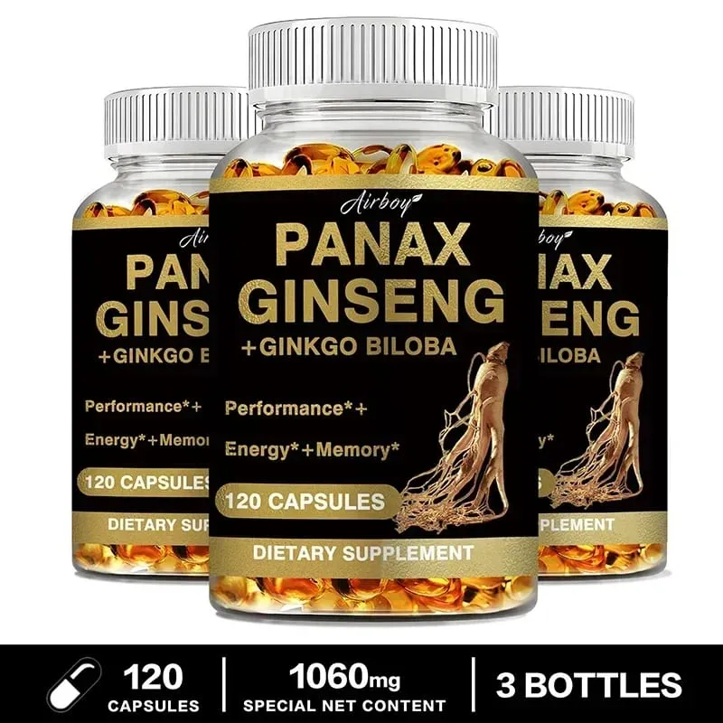 Panax Ginseng + Ginkgo Biloba - Immune Support Enhance Physical Performance Improve Memory and Maintain Overall Health