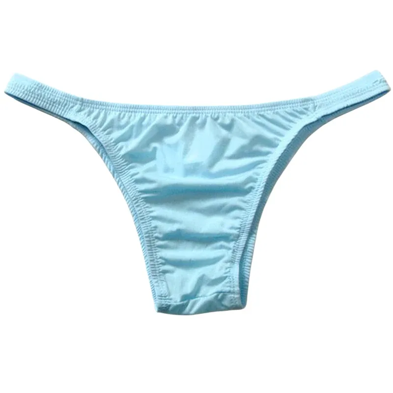 Narrow Waist Seamless Ice Silk Briefs Men Sexy Transparent Underwear Low Waist Bikini Panties Adult Lingerie