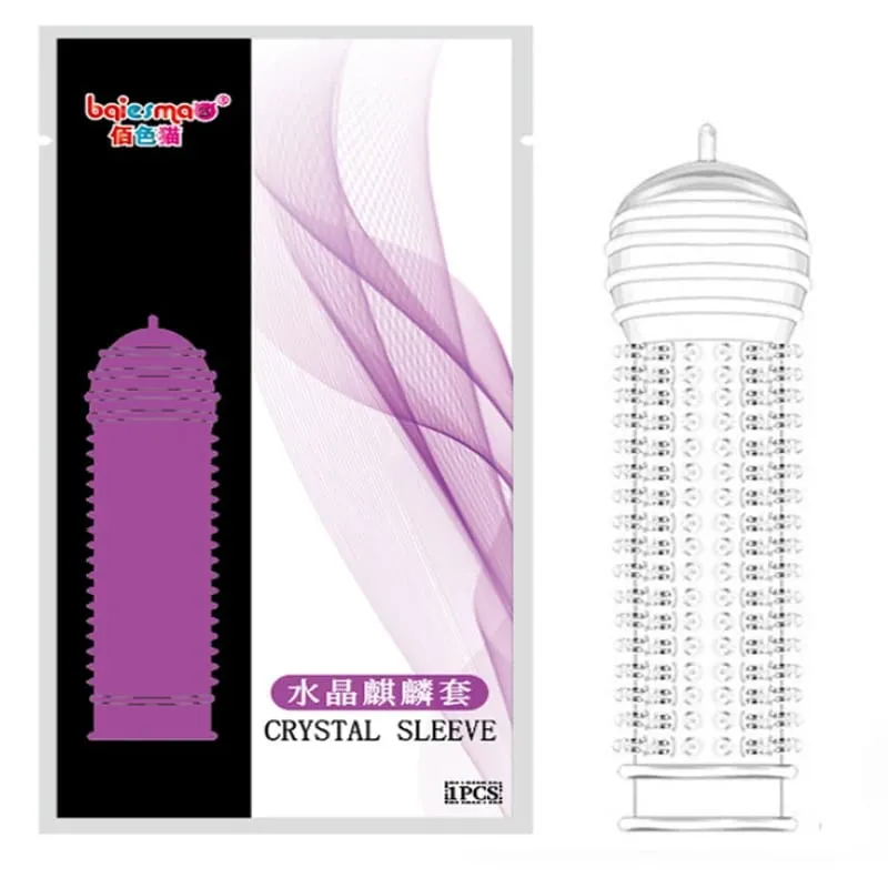 Big Spikes Penis Cock Ring Sheath Reusable Penis Sleeve Ejaculation Time Delay Ribbed Stimulate Penis Sleeve Sex Toys for Male