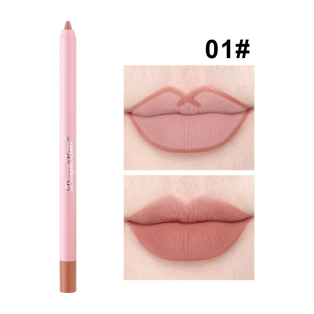 Waterproof Matte Lip Liner in Bean Paste Color Lip Plumping Lipstick Pen Non-Fading Lip Liner Waterproof and Sweat-Proof Long-Lasting Matte Lip Liner One-Second Plump Lip Lipstick Pen