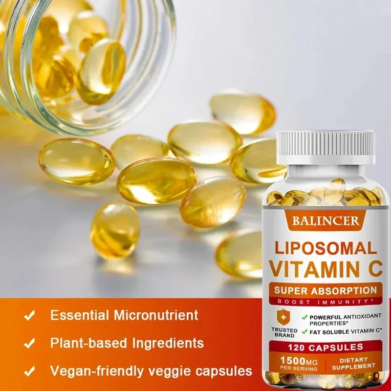Vitamin C 1500mg with Zinc 20mg 120 Capsules Overall Health Vitamin Dietary Supplement Non-GMO & Gluten-Free Vegetarian