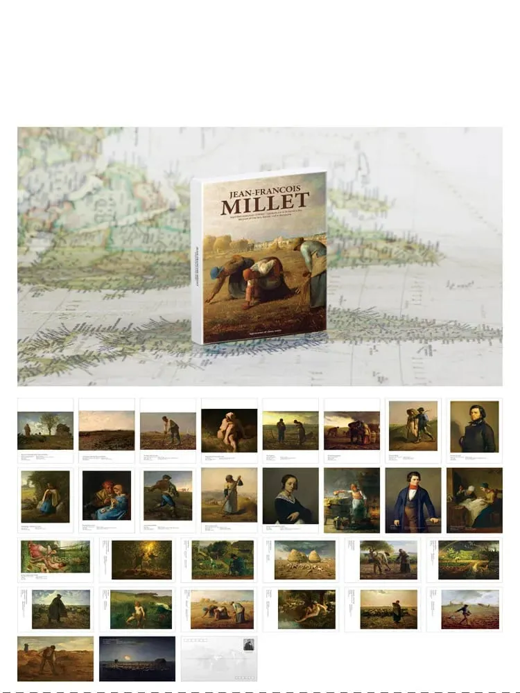 30Pcs Jean-Francois Millet Art Painting Cards INS Style Decorative Wish Greeting Card For Wall Sticker DIY Gift Message Postcard