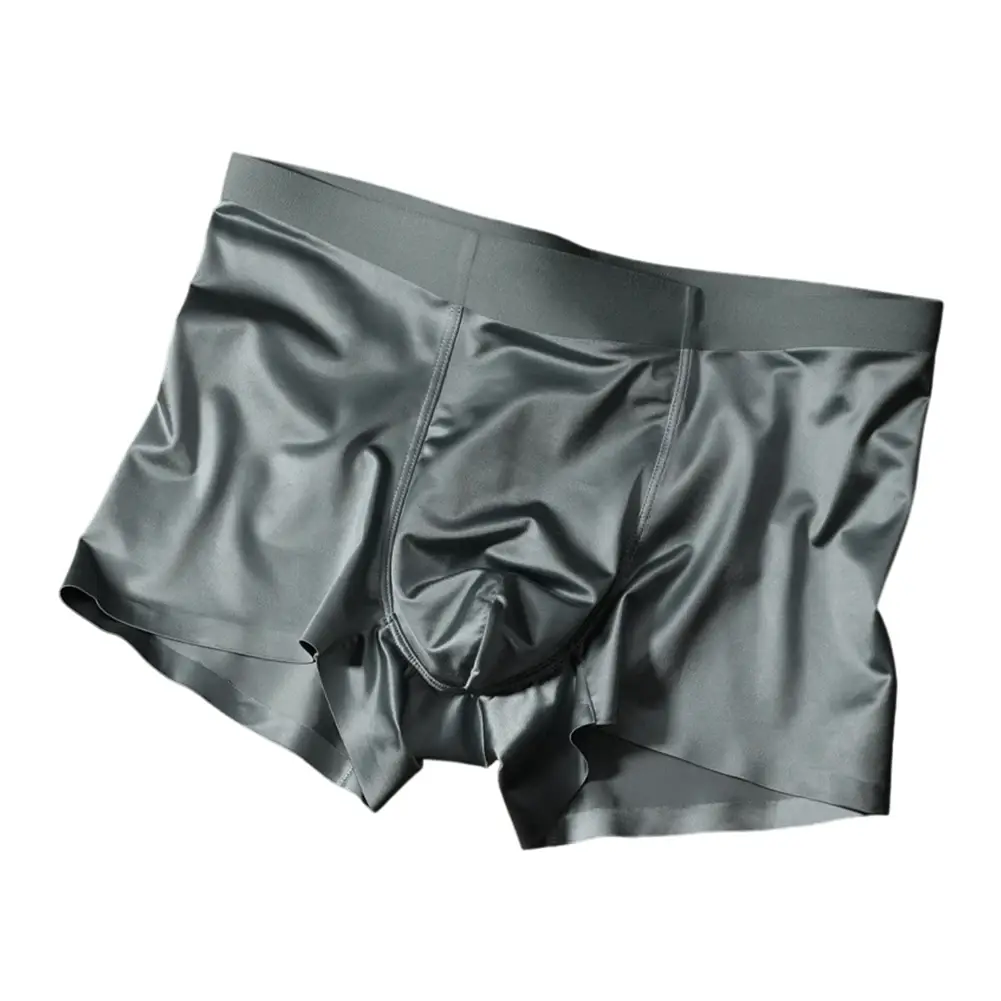 1pc Mens Seamless Boxershorts Breathable Crotch Panties Ice Silk Boxer Shorts Comfortable Satin Men's Underwear Briefs — image 5