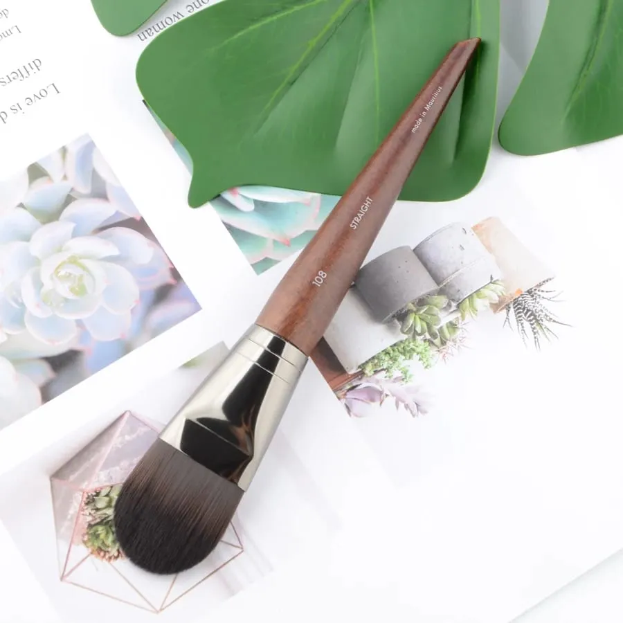1 piece #108 Foundation Makeup brush Flat Liquid BB cream Natural wood straight Professional Face Mask Make up brushes Synthetic — image 5
