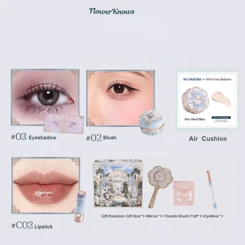 Flowerknows Butterfly Cloud Collar Collection Gift Set Makeup Kit Blush Lipstick Eyeshadow Palette All In One Box For Women — image 4