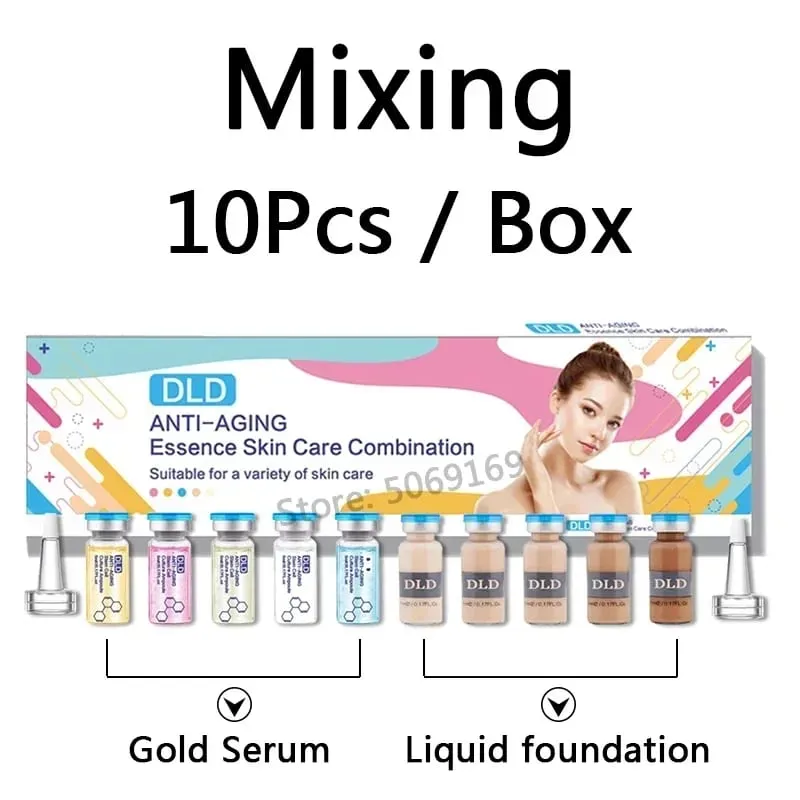 10 vials Korea 5ml BB Cream Glow Essence Beginner Starter Kit Liquid Foundation Moisturizing Hydration Skin Rejuvenation Beauty