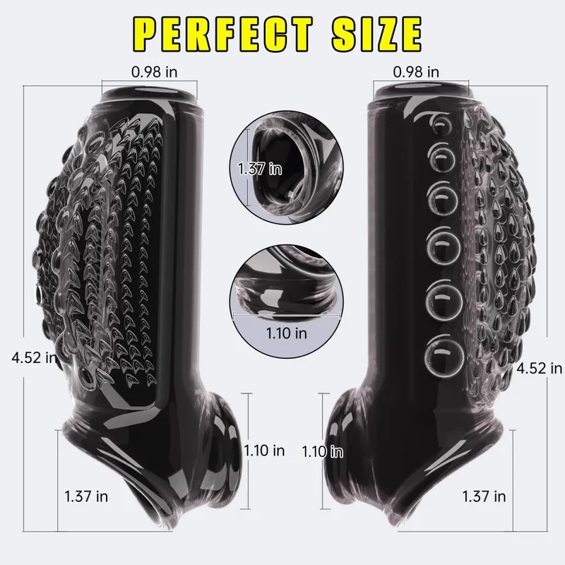 Thicken Penis Enlargement Sleeve Reusable Cock Ring Delay Ejaculation Penis Extender Condom Lock Ring Sex Toys Men Erotic Goods — image 3