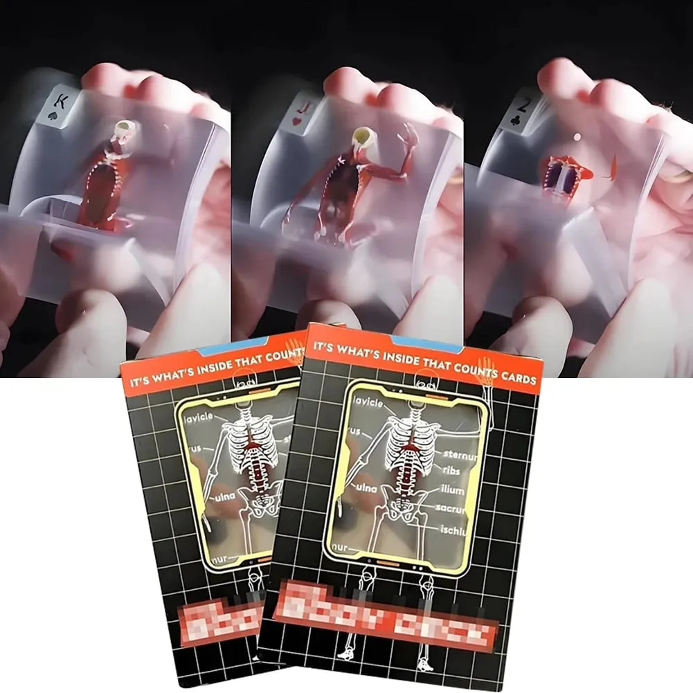 The Body Deck Mannequin Body Deck Skeleton Playing Cards Transparent Anatomy Poker Cards Skeletons X-Ray Designs EducationalGift