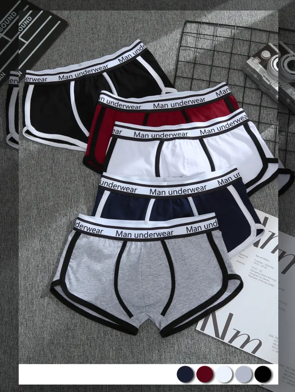 1/4pcs Men Underwear Boxers Cotton Panties Breathable Solid Boxershorts Male Mid Waist Underpants Trend Man Shorts Homme Shorts — image 2