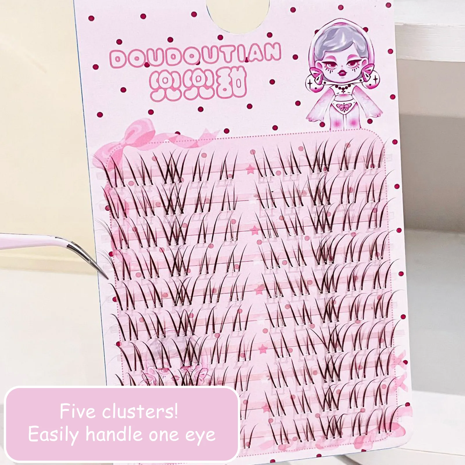 3/10 Rows Sweet Brown False Eyelashes Natural Whispy Fluffy Air Manga Korean Style Fake Eyelash Extensions Perfect Eye Makeup