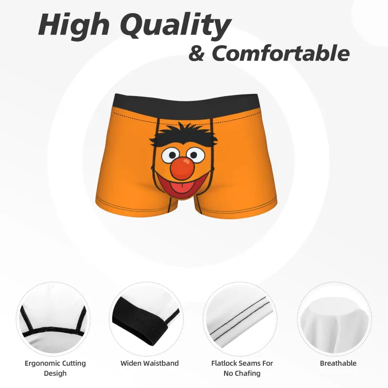 S-Sesames Streets Tango Elmo & Grover Pakaian Dalam Pria Celana Pendek Celana Lucu Boxershorts Bea Cukai Kualitas Kebesaran Celana Dalam