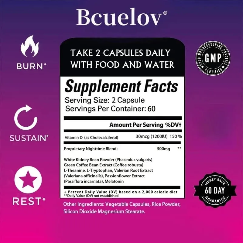 El mejor quemador de grasa nocturno: quemador de grasa termogénico, supresor natural del apetito y potenciador del metabolismo, salud inmunológica