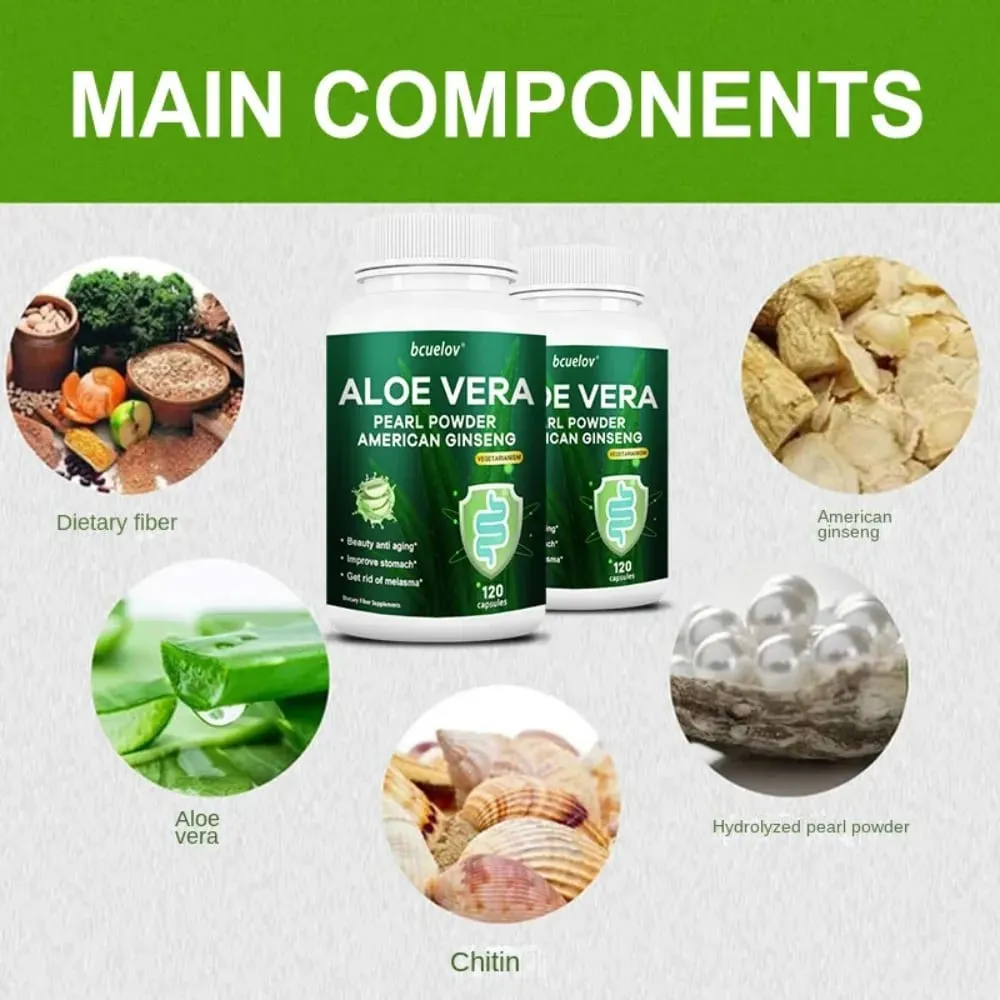 Aloe Vera Extract Capsules Helps Relieve Constipation Colon Cleansing and Detoxification and Manages Weight Metabolism