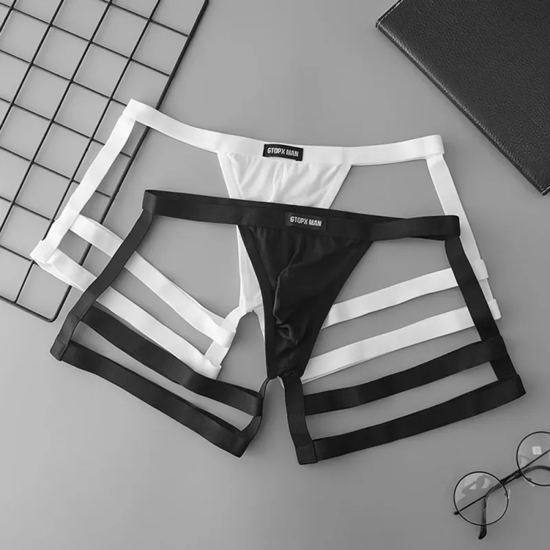 Men's Jockstrap Briefs Suspender Underwear Breathable Thong Briefs U Convex Pouch Elastic Low Rise Underpants — image 2