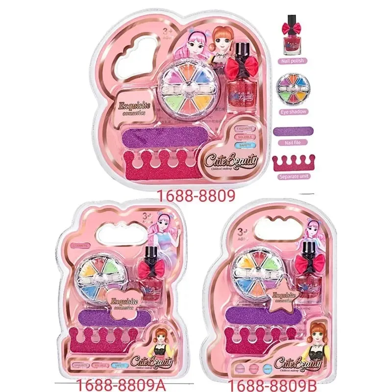 Kit de maquillage pour enfants, gloss, fard à paupières, vernis à ongles, lime, maquillage Non toxique, cosmétiques princesse pour filles, lavable, cadeau de noël pour enfants — image 3