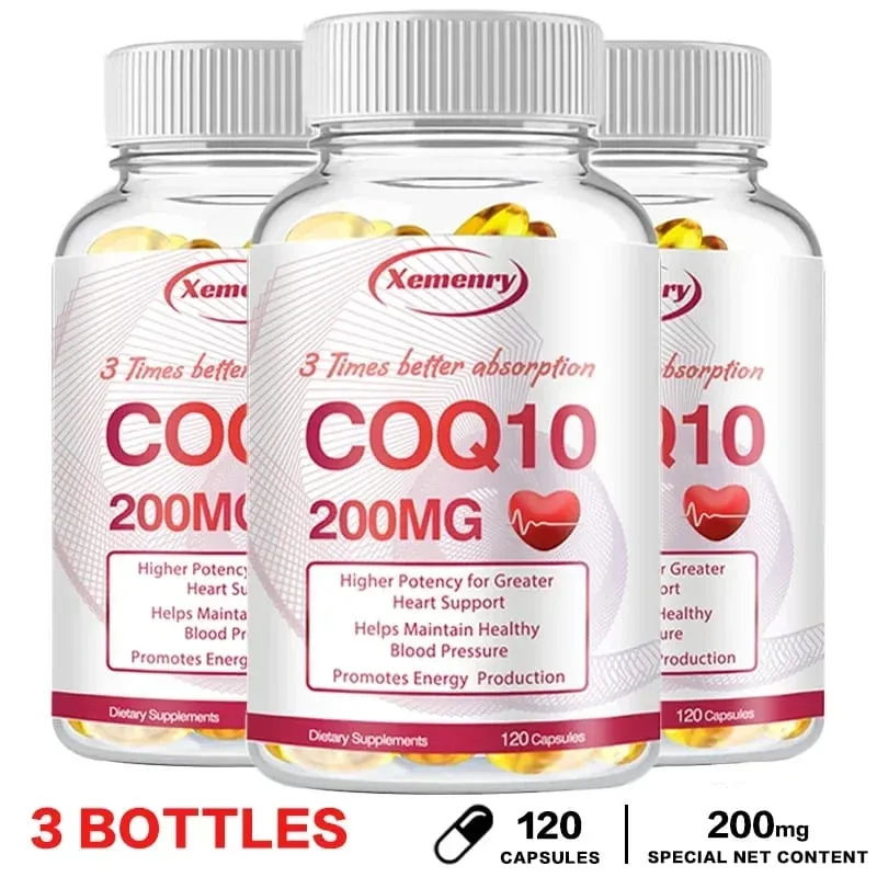 Coenzyme Q10 Capsules 200mg -Provide Energy Support Heart and Cardiovascular Health Promote Metabolism Anti-oxidation