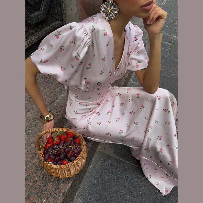 Elegante nastro di raso backless abito lungo da donna pieghettato scollo a V fessura abiti da spiaggia da festa 2026 Summer Lady abiti da sera solidi