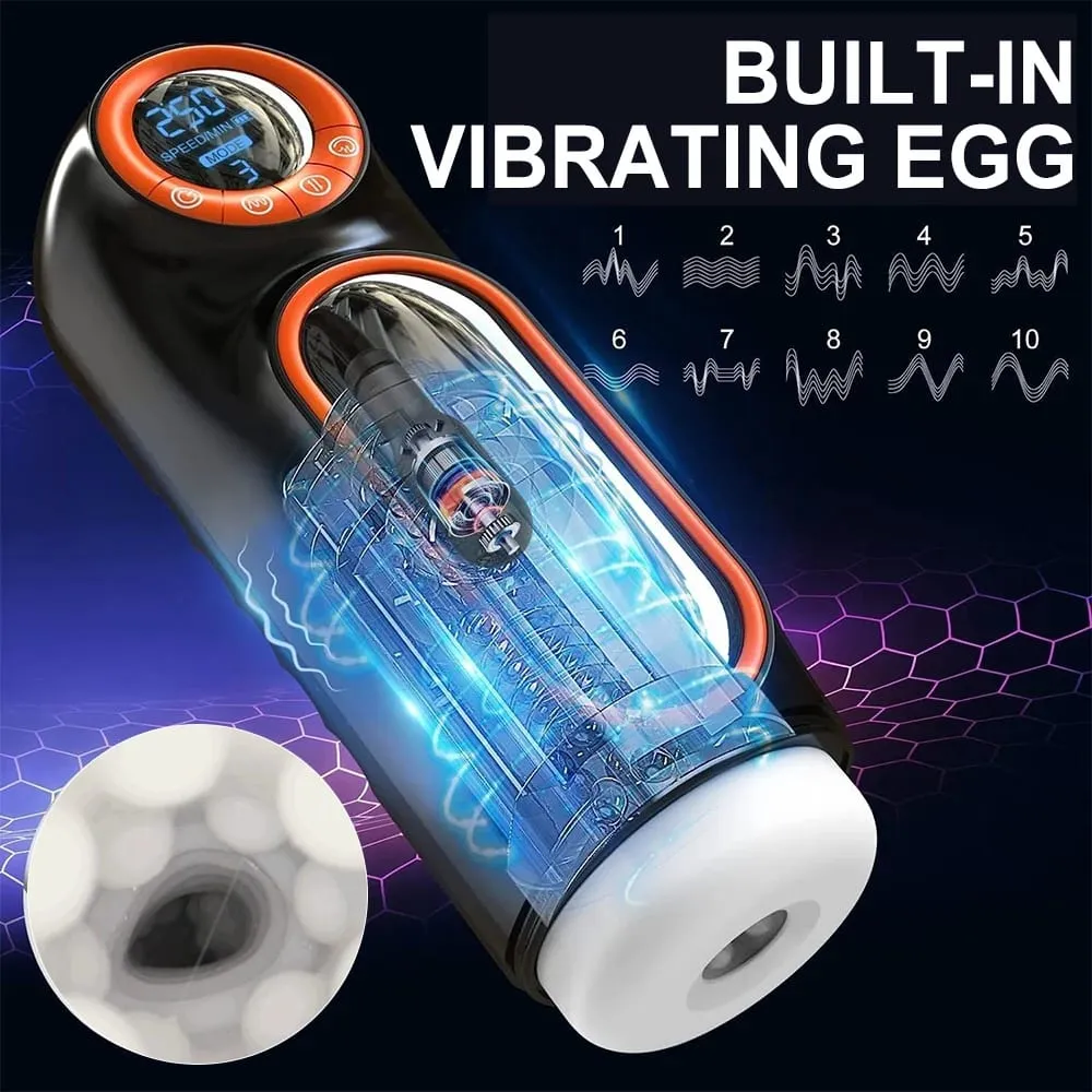 Automatic Telescopic Sucking Masturbator Cup With LED Display Vagina Masturbation Blowjob Sex Machine Adults Sex Toys for Men