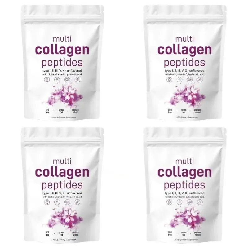 Multi Collagen Peptides Pulver Typer I II III V med Biotin Vitamin C & Hyaluronsyra Stöder Hud Hår Naglar för Män Kvinnor