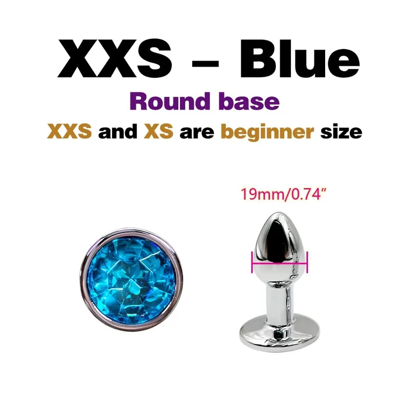 Metal Anal Plug With Gem Base Beginner To Expert 5 Size Butt Plug G-Point Massage Dildos Female/Male Couples Adult Sex Toys