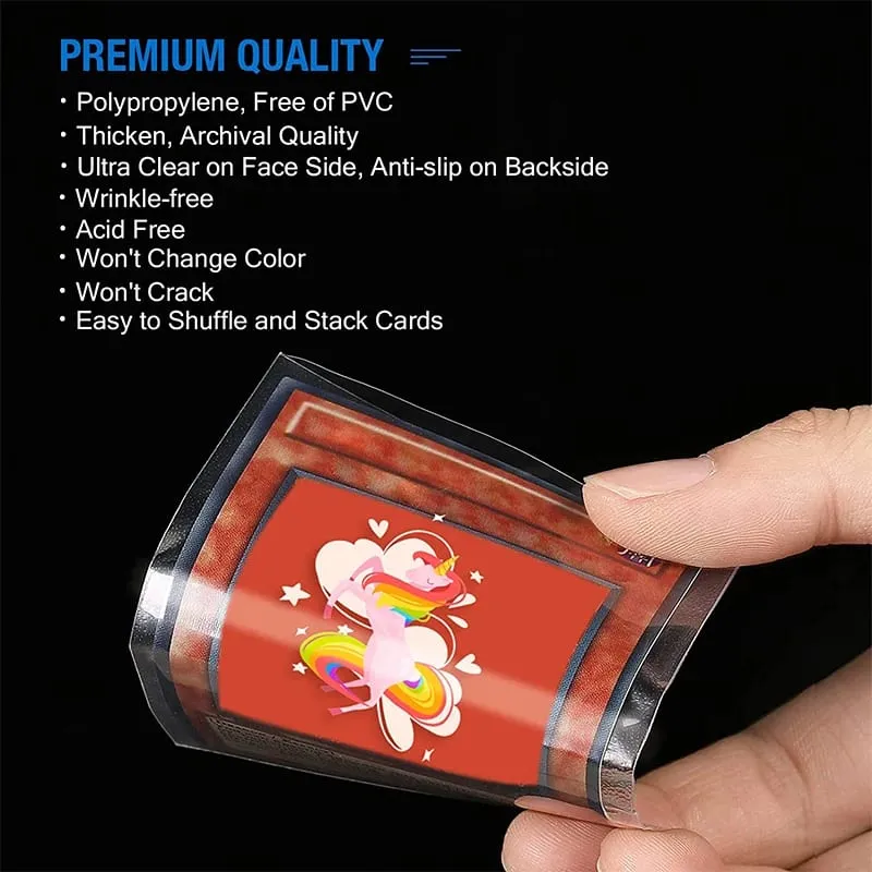 100Pcs Transparent Game Card Cover Clear Protector Sleeve Holder For Pokmones Board Game ID Trading Folder Photo Pouch Kit Toy