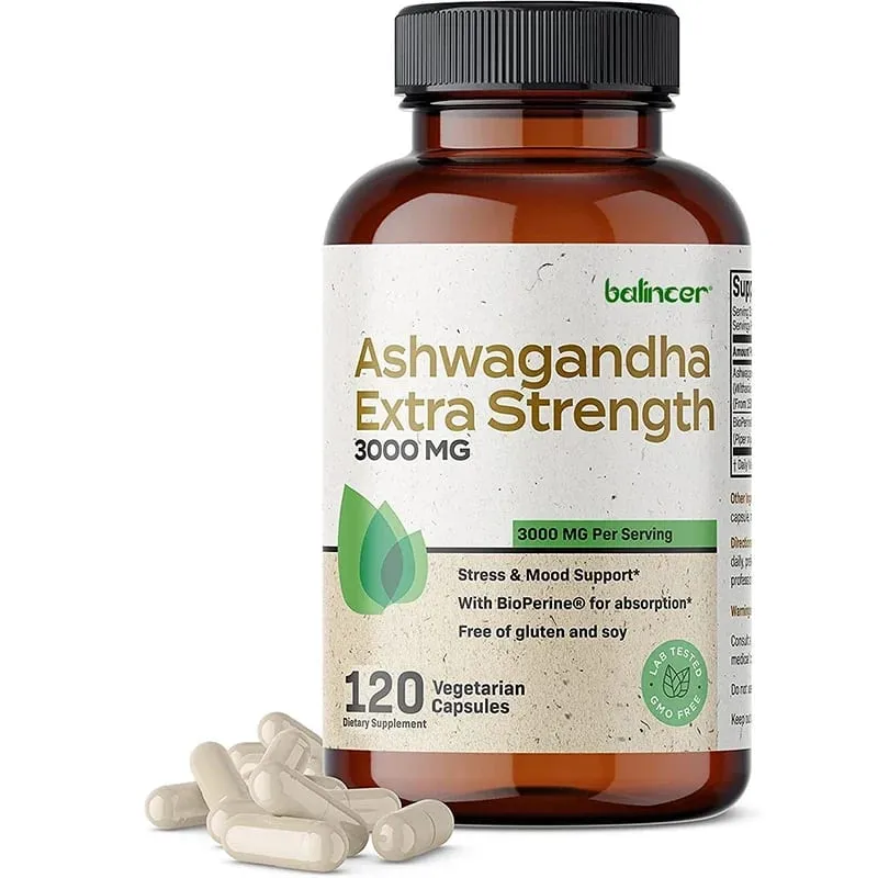 Balincer Ashwagandha Capsules | Ashwagandha Extract Supplement | Boost Energy Relieve Stress Support Mood & Focus