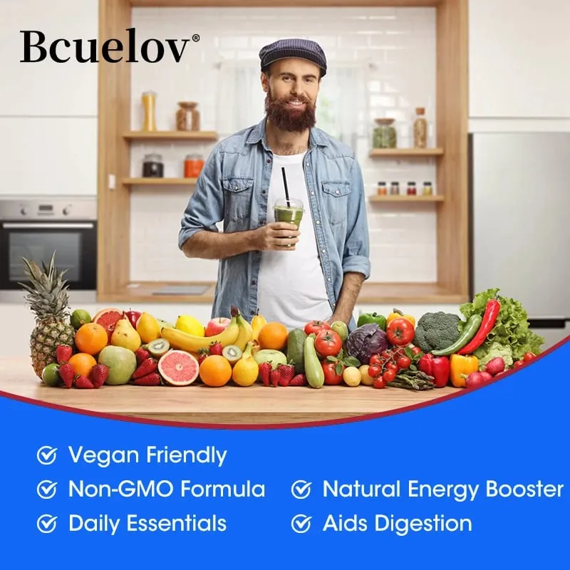 Vitamin tổng hợp hàng ngày cho nam giới – 22 Vitamin & Khoáng chất Bổ sung chế độ ăn thuần chay để tiêu hóa miễn dịch năng lượng Da và sức khỏe tổng thể
