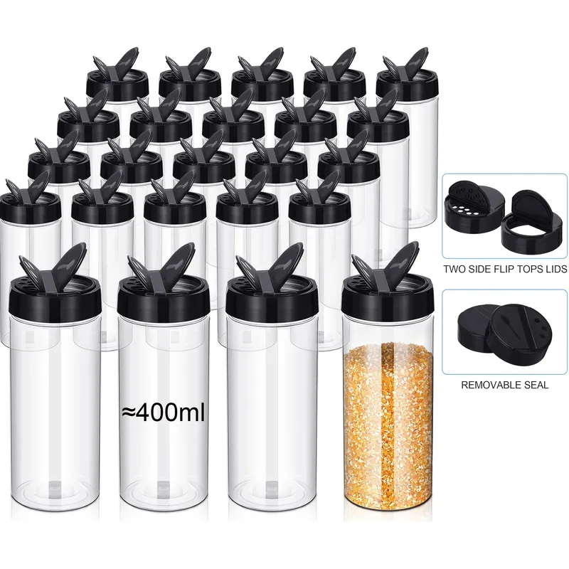 400ml Plastic Transparent Spice Cans wit