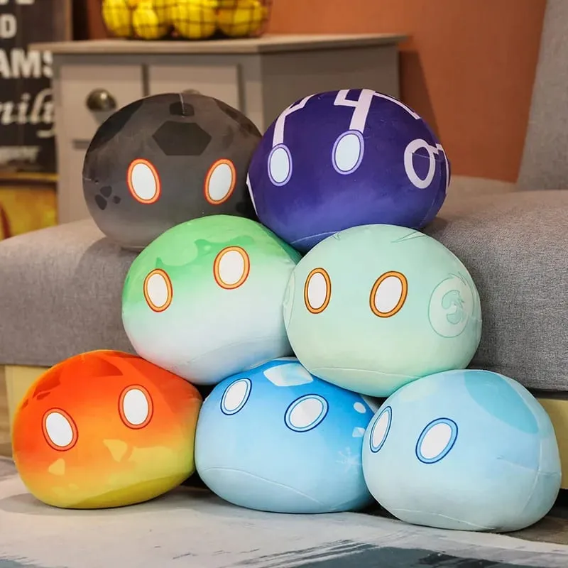 Baru 10Cm Proyek Anime Lucu Genshin Impact Slime Mainan Bantal Mewah Kawaii Kartun Anime Mainan Bantal Hadiah Ulang Tahun Natal untuk Anak-anak