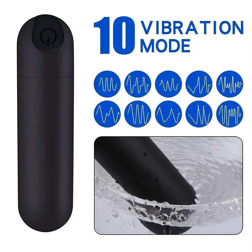 USB Charge 10-Speed Mini Bullet Vibrator Rechargeable Wireless Vibrating Anal Plug Clitoral Stimulator Adult Sex Toys for Women